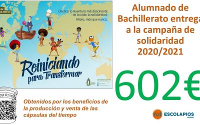 ALUMNADO DE BACHILLERATO ENTREGA 602€ A LA CAMPAÑA DE SOLIDARIDAD